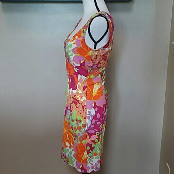 Moschino Jeans Donna floral retro look scoop neck shift dress size 8 - Picture 3 of 8